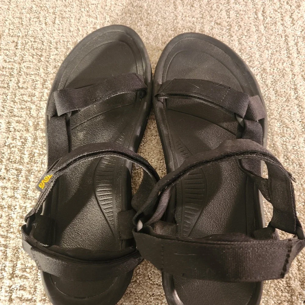 Mens Sandals Size 14 Teva Black Adjustable Straps 1019234 Slip On